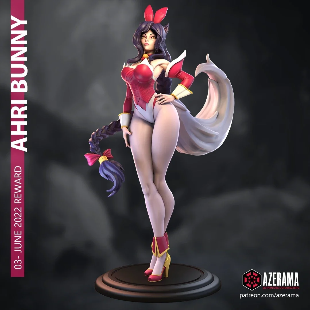 Ahri Bunny | Fan Art | 3D Printed Resin Model Garage Kit | *Un-Painted* | Azerama 2
