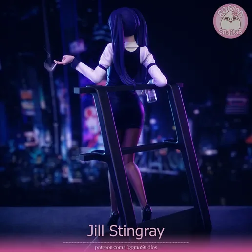 Jill Stingray | Fan Art | 3D Printed Resin Model Garage Kit | *Un-Painted* | EggmaStudios 3