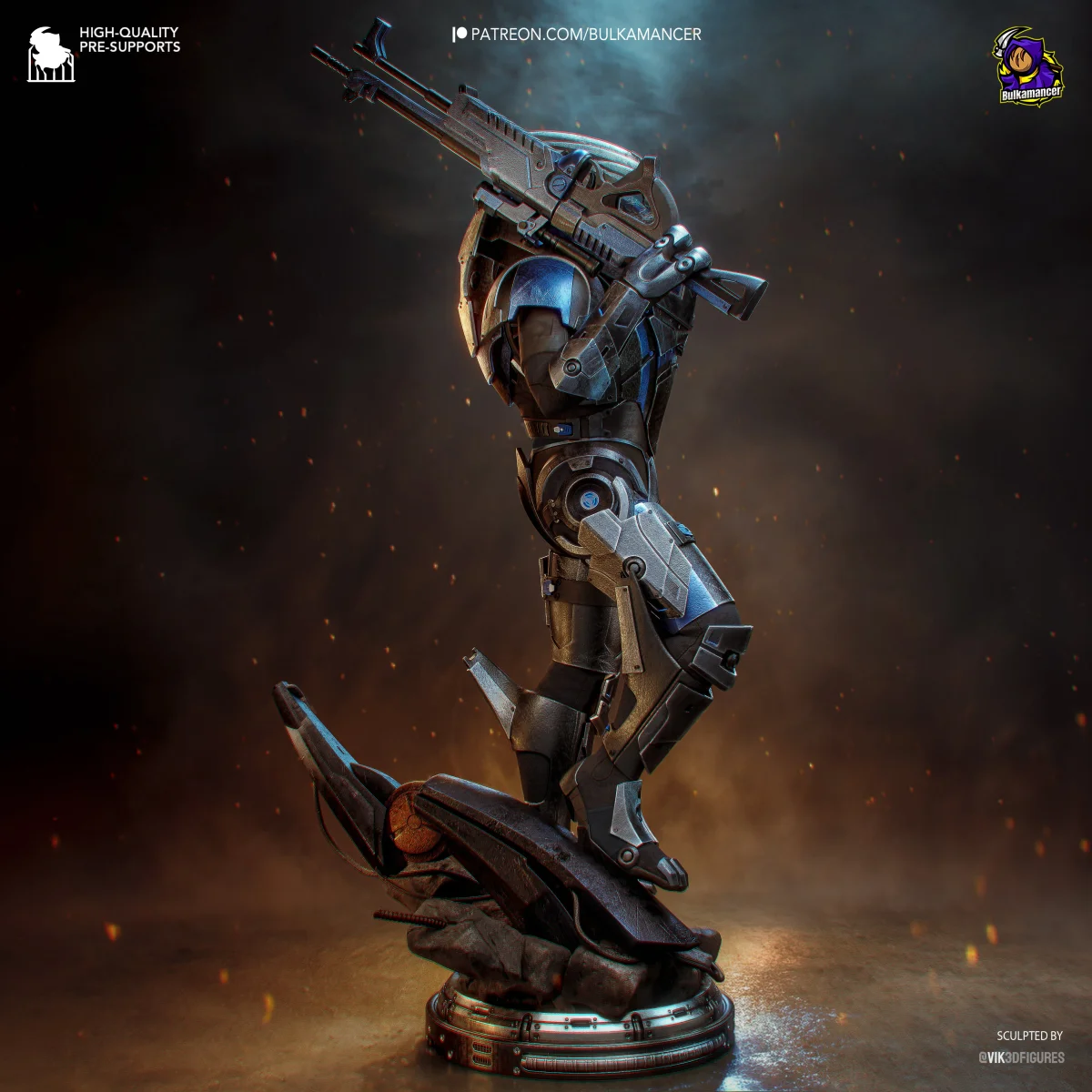 Garrus | Fan Art | 3D Printed Resin Model Garage Kit | *Un-Painted* | Bulkamancer 4
