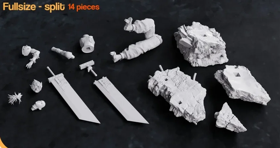 Cloud Strife | Fan Art | 3D Printed Resin Model Garage Kit | *Un-Painted* | Nomnom 3