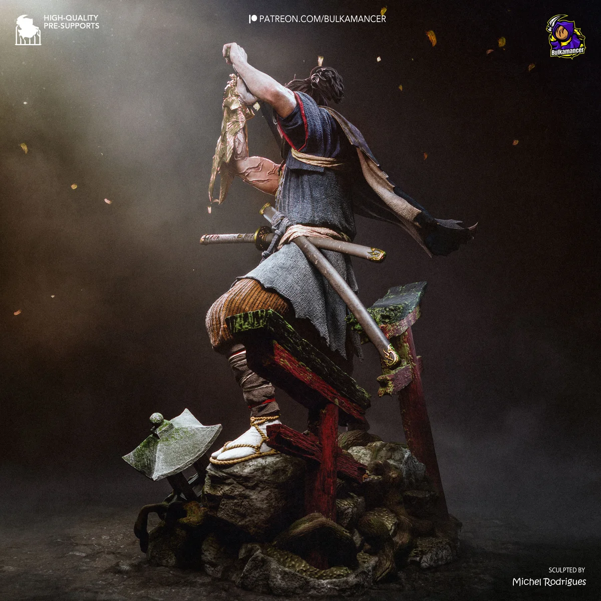 Miyamoto Musashi | Fan Art | 3D Printed Resin Model Garage Kit | *Un-Painted* | Bulkamancer 7