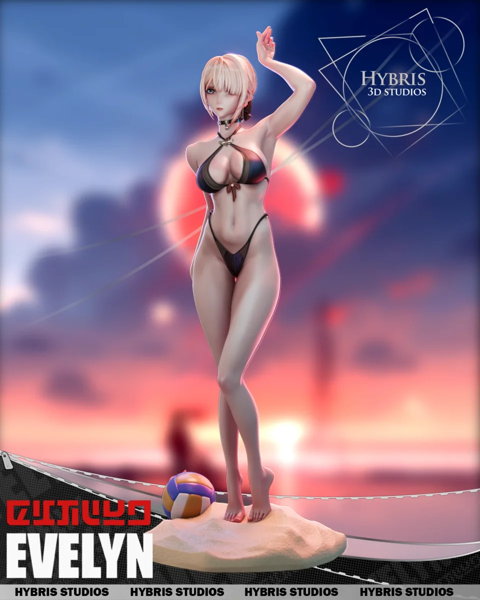 Evelyn | Fan Art | 3D Printed Resin Model Garage Kit | *Un-Painted* | Hybris Studio 4
