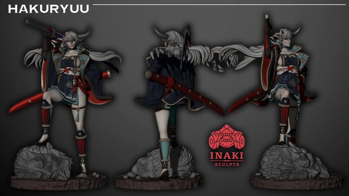 Hakuryuu | Fan Art | 3D Printed Resin Model Garage Kit | *Un-Painted* | Inaki Sculpts 4