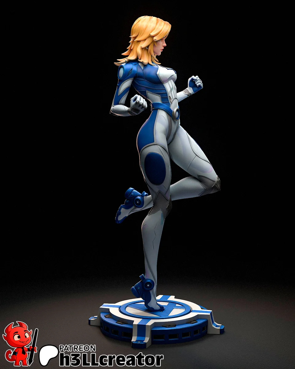 Invisible Woman | Fan Art | 3D Printed Resin Model Garage Kit | *Un-Painted* | H3LL Creator 6