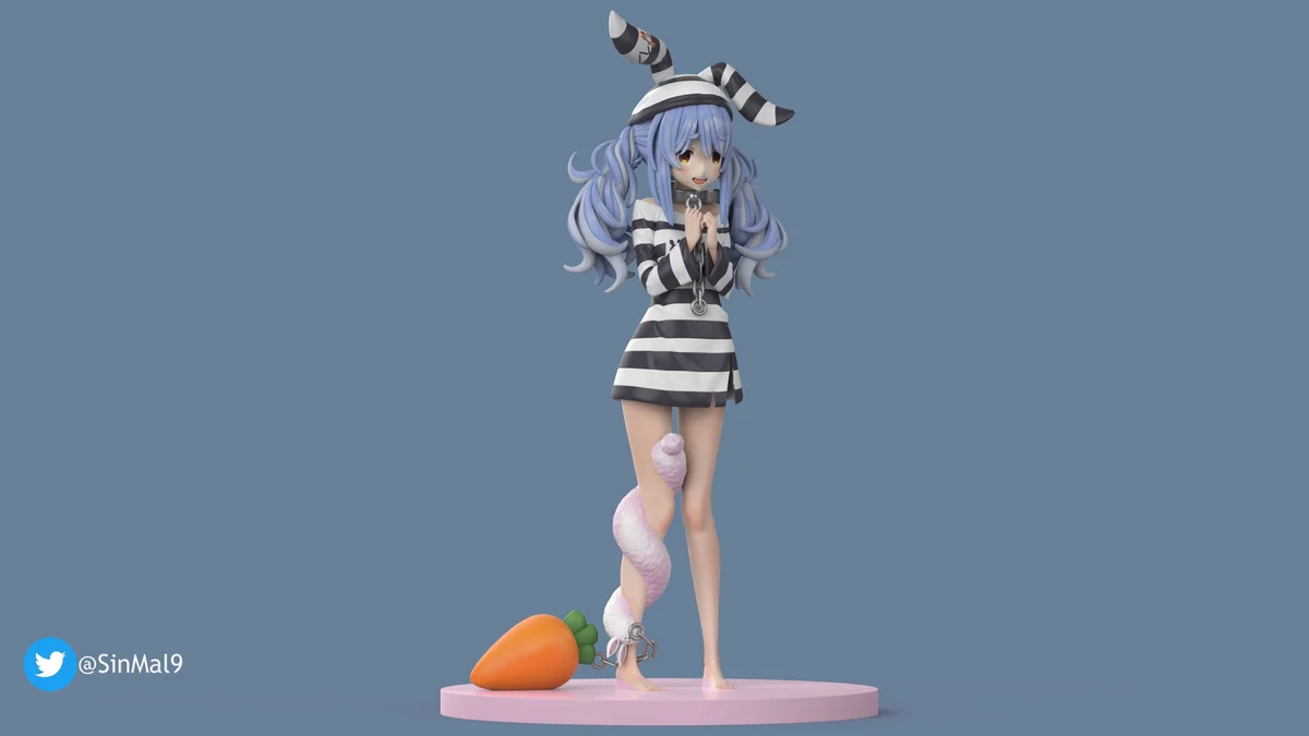 Usada Pekora: Jail Version | Fan Art | 3D Printed Resin Model Garage Kit | *Un-Painted* | Sin3Dstudio 3