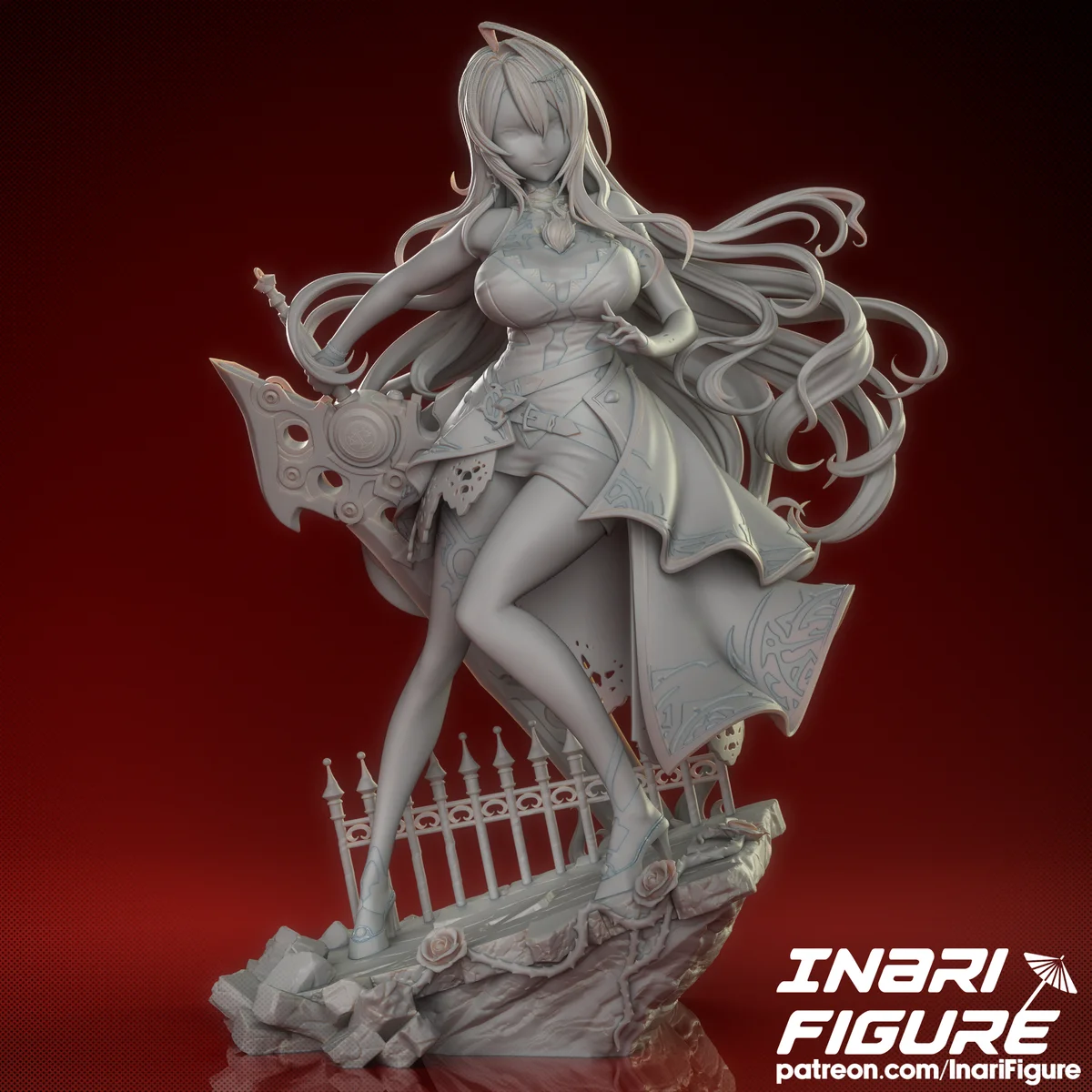 Elizabeth Rosebloodflame | Fan Art | 3D Printed Resin Model Garage Kit | *Un-Painted* | Inari Figure 9