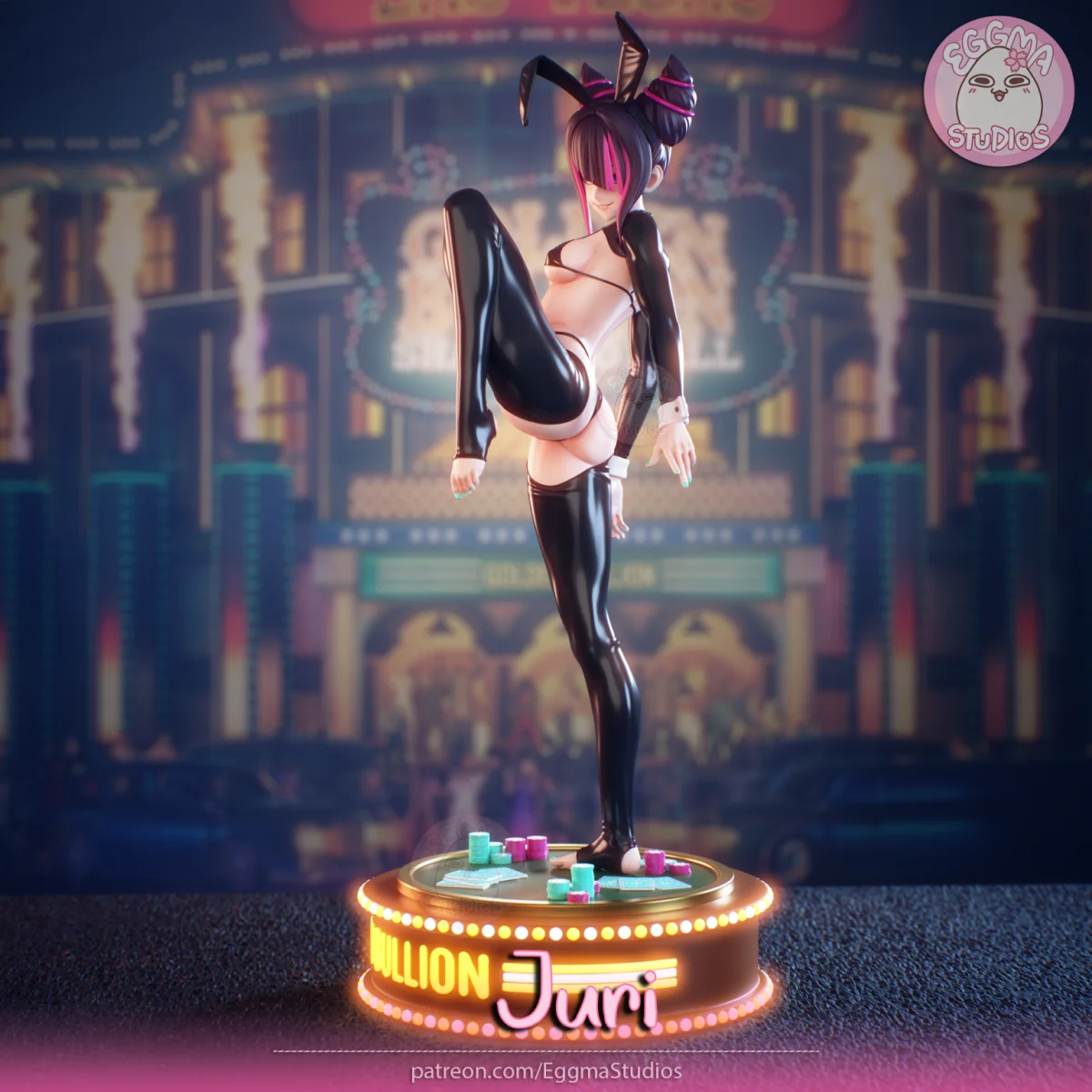 Juri | Fan Art | 3D Printed Resin Model Garage Kit | *Un-Painted* | EggmaStudios 4