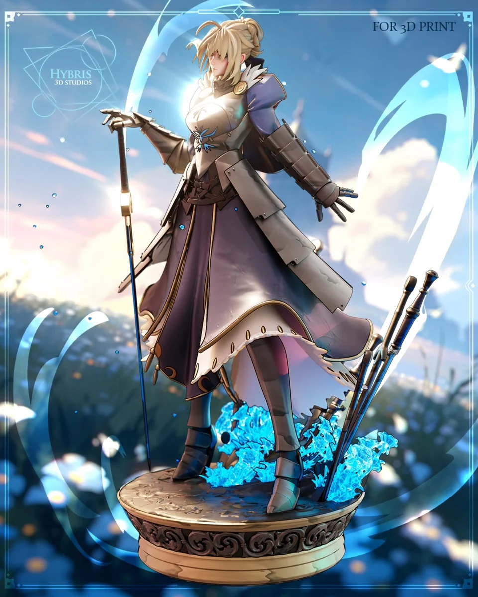 Saber Athoria Pendragon | Fan Art | 3D Printed Resin Model Garage Kit | *Un-Painted* | Hybris Studios 4