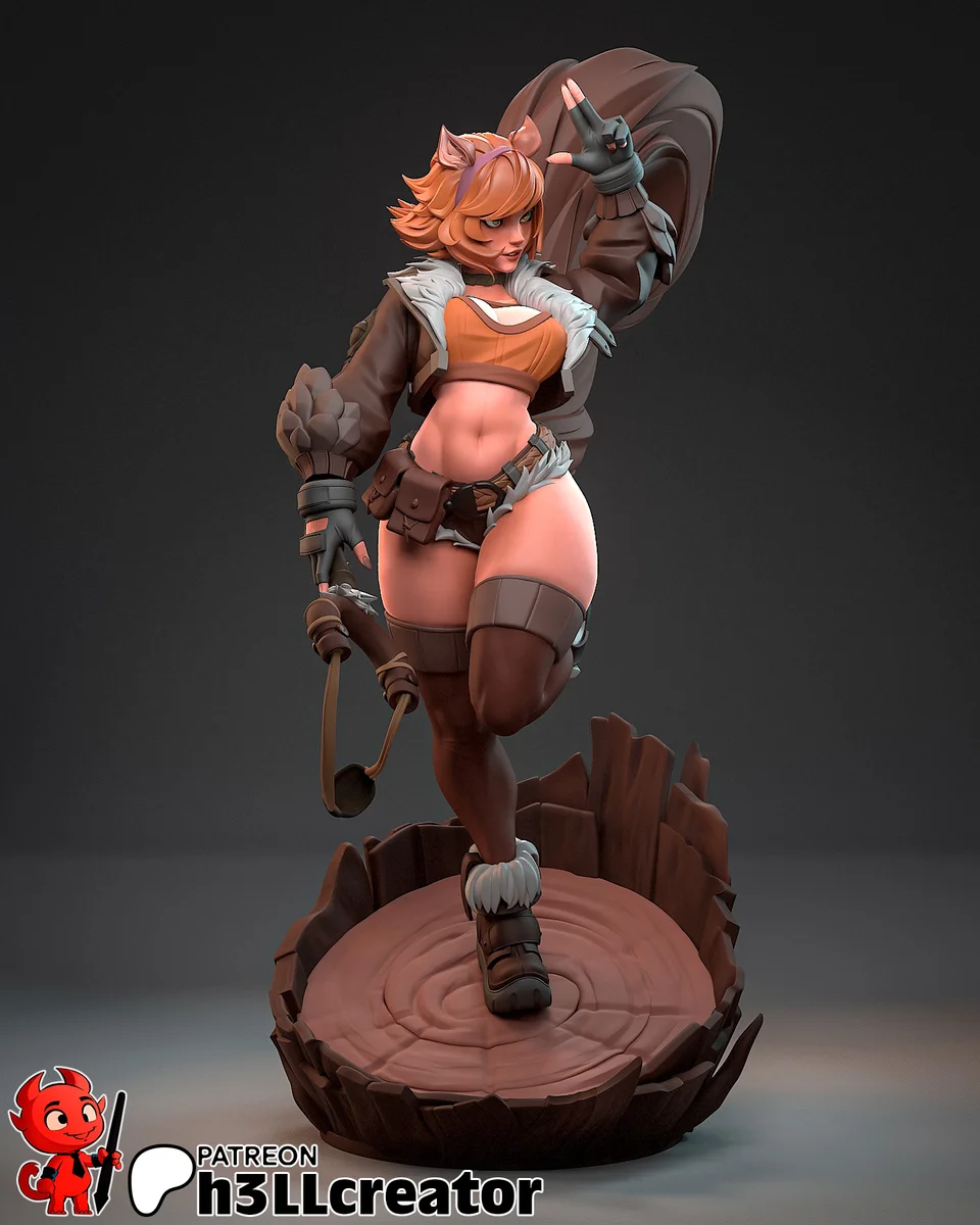 Squirrel Girl | Fan Art | 3D Printed Resin Model Garage Kit | *Un-Painted* | H3LL Creator 3