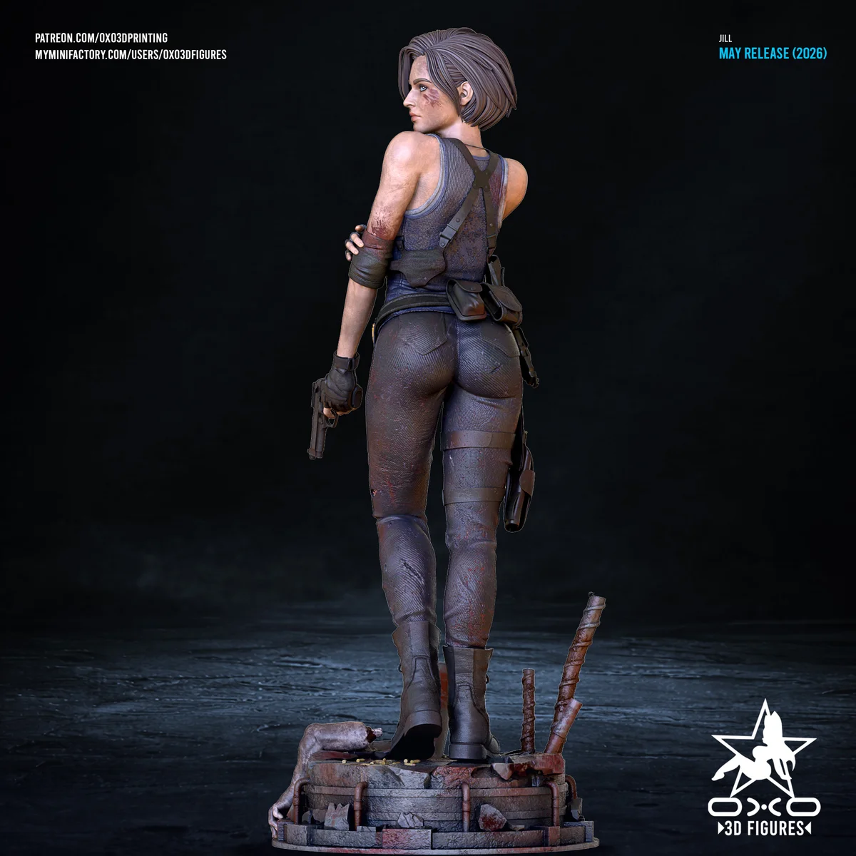 Jill | Fan Art | 3D Printed Resin Model Garage Kit | *Un-Painted* | OXO3D 6