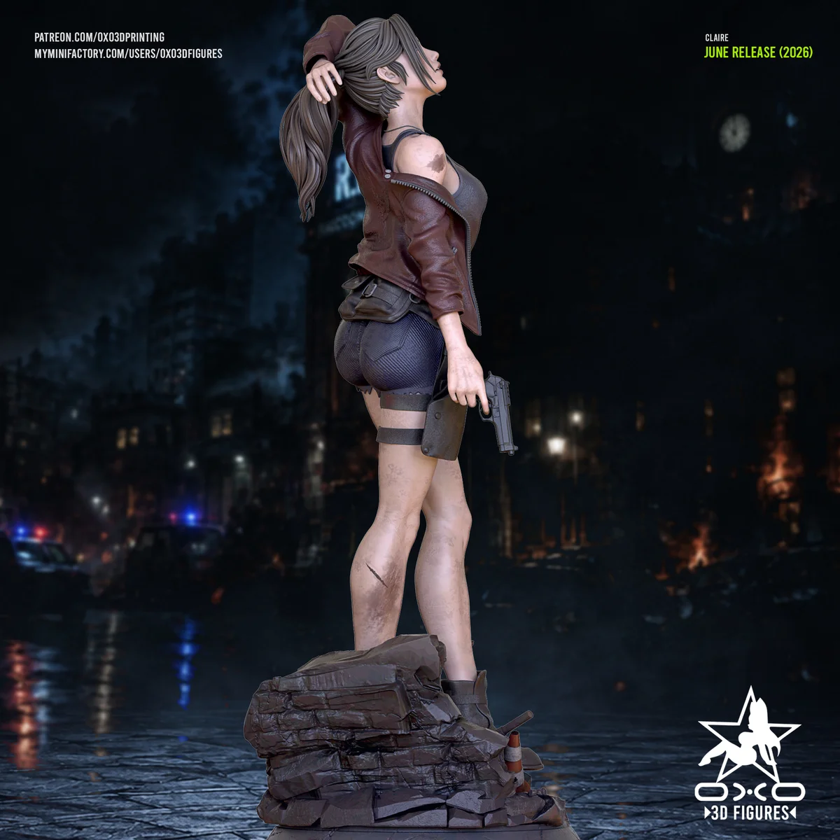 Claire | Fan Art | 3D Printed Resin Model Garage Kit | *Un-Painted* | OXO3D 4