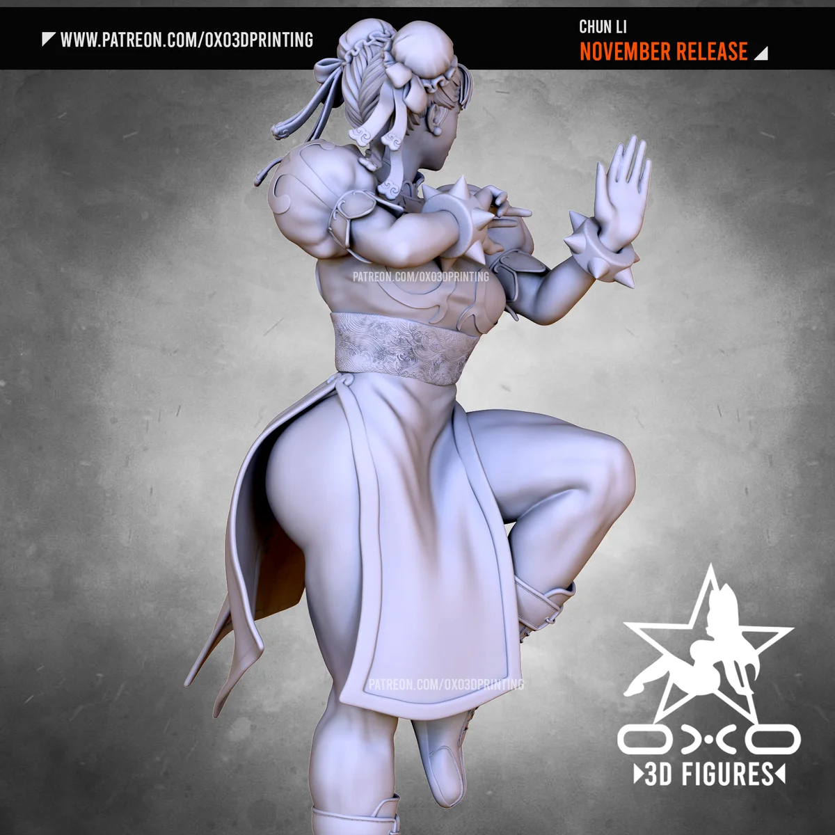 Chun Li | Fan Art | 3D Printed Resin Model Garage Kit | *Un-Painted* | OXO3D 5