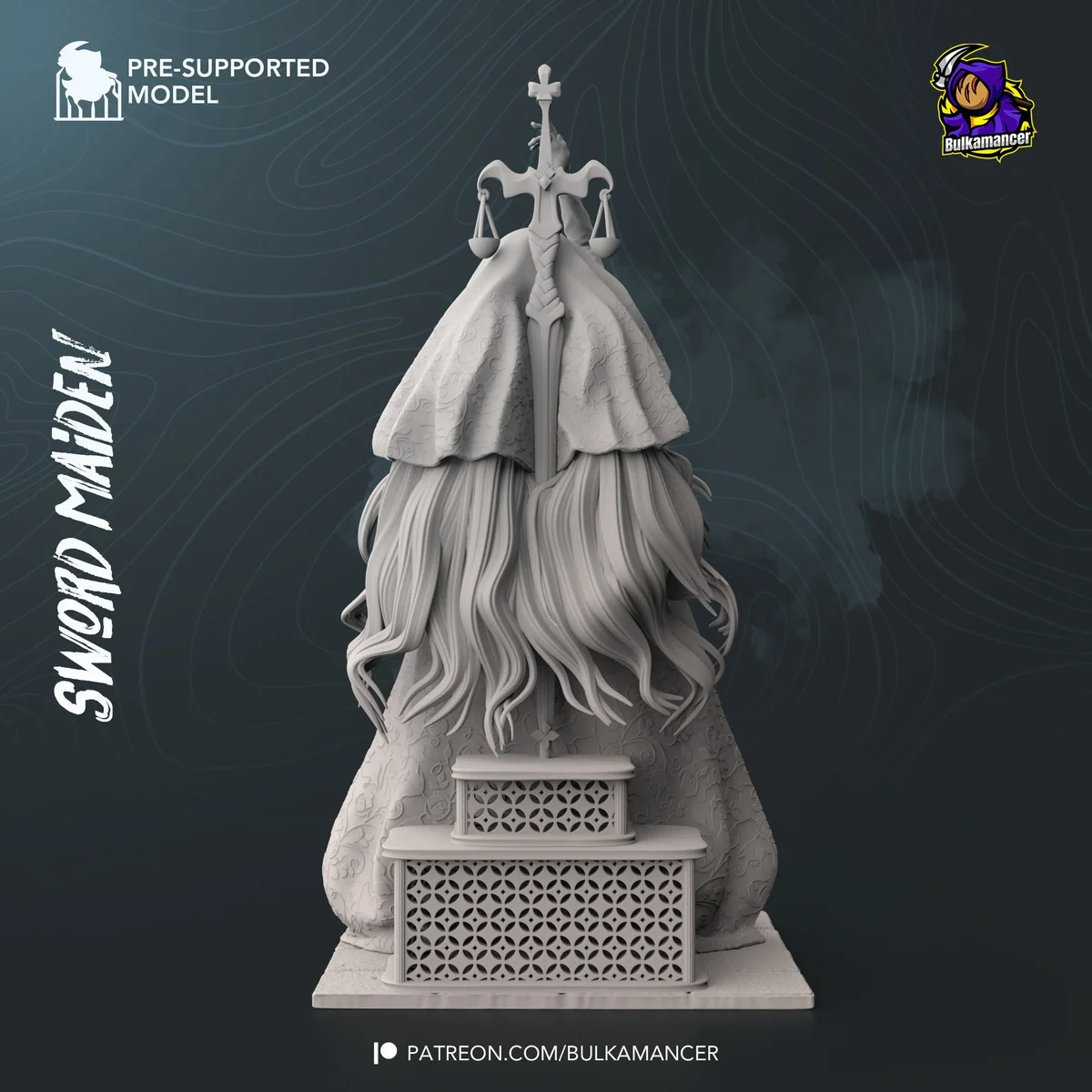 Maiden of the Sword | Fan Art | 3D Printed Resin Model Garage Kit | *Un-Painted* | Bulkamancer 4