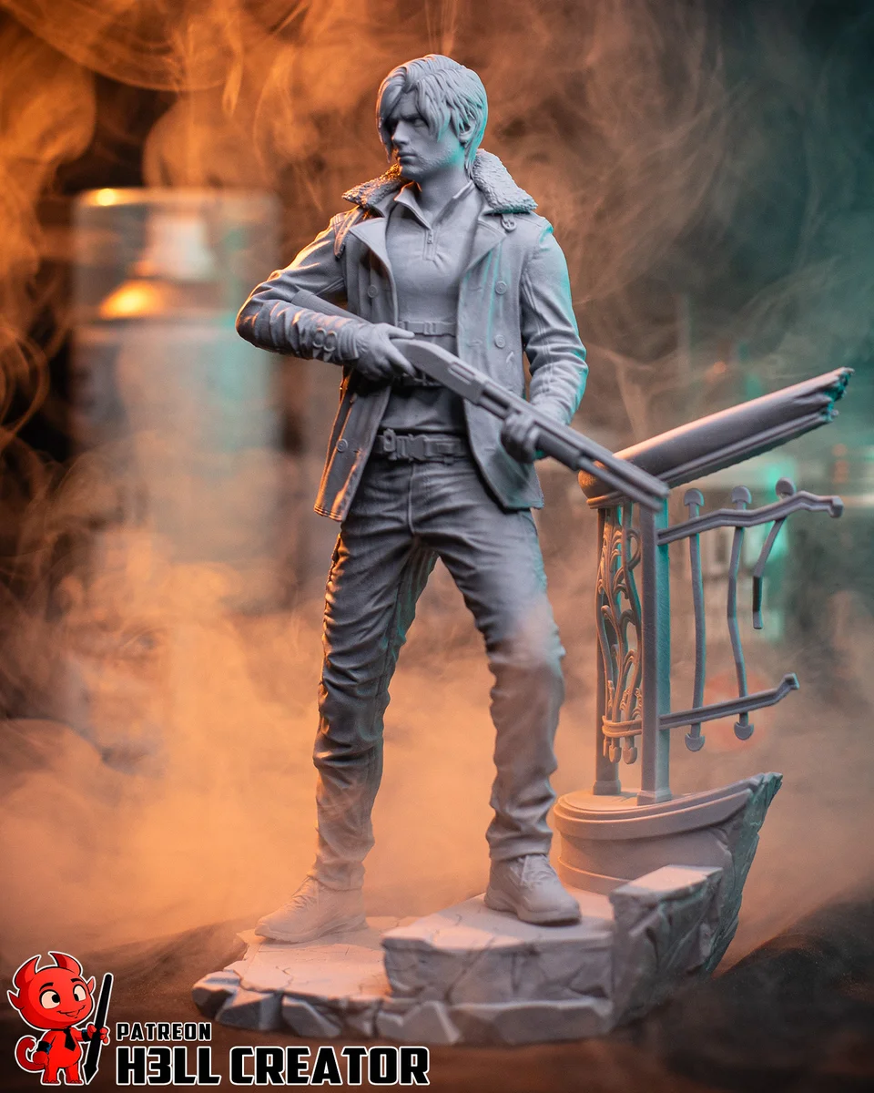 Leon S. Kennedy | Fan Art | 3D Printed Resin Model Garage Kit | *Un-Painted* | H3LL Creator 10