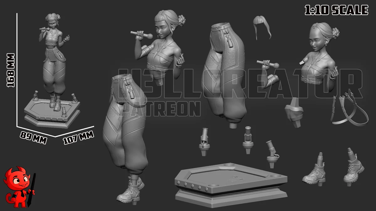 Zoey | Fan Art | 3D Printed Resin Model Garage Kit | *Un-Painted* | H3LL Creator 9
