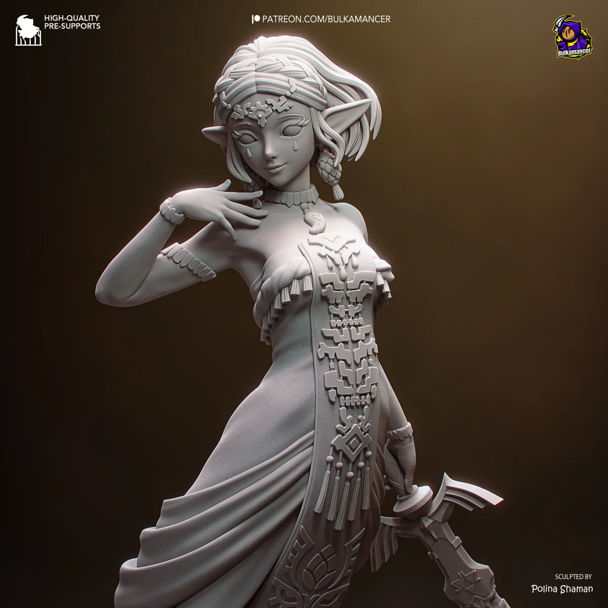 Zelda v2 | Fan Art | 3D Printed Resin Model Garage Kit | *Un-Painted* | Bulkamancer 6