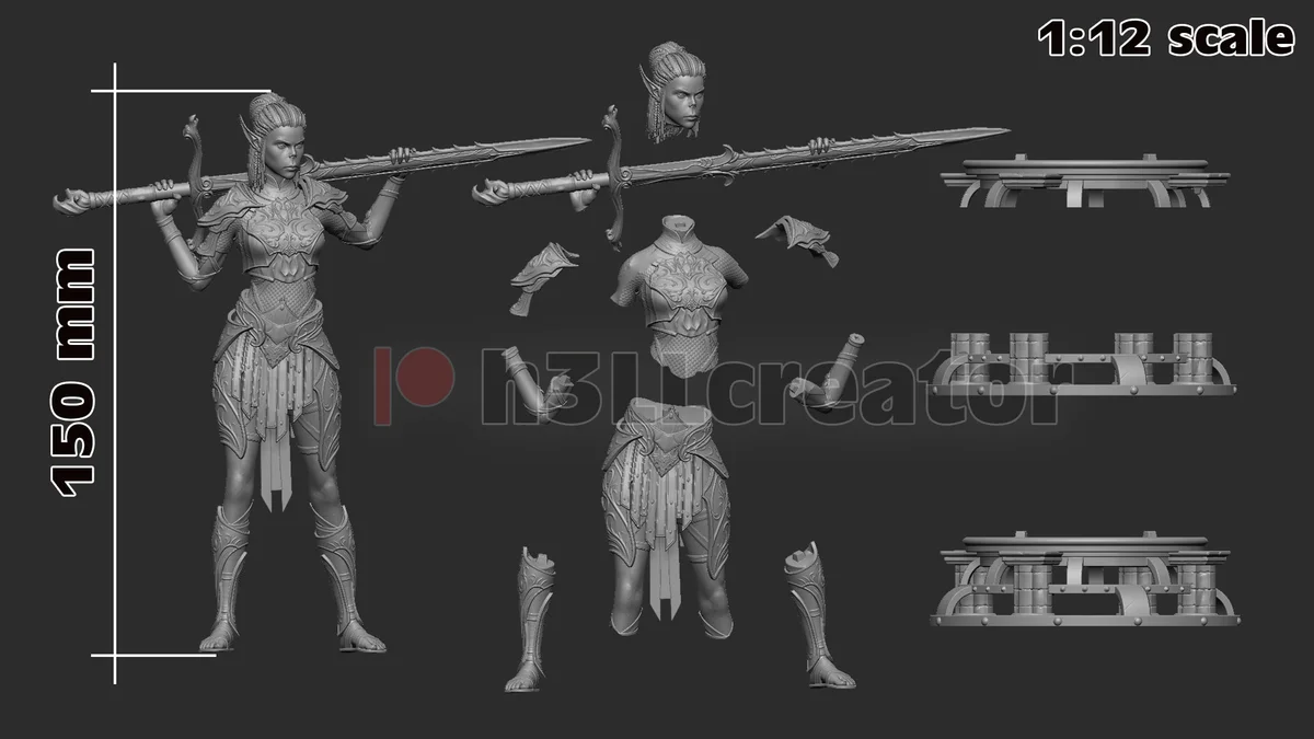 Lae'zel | Fan Art | 3D Printed Resin Model Garage Kit | *Un-Painted* | H3LL Creator 10