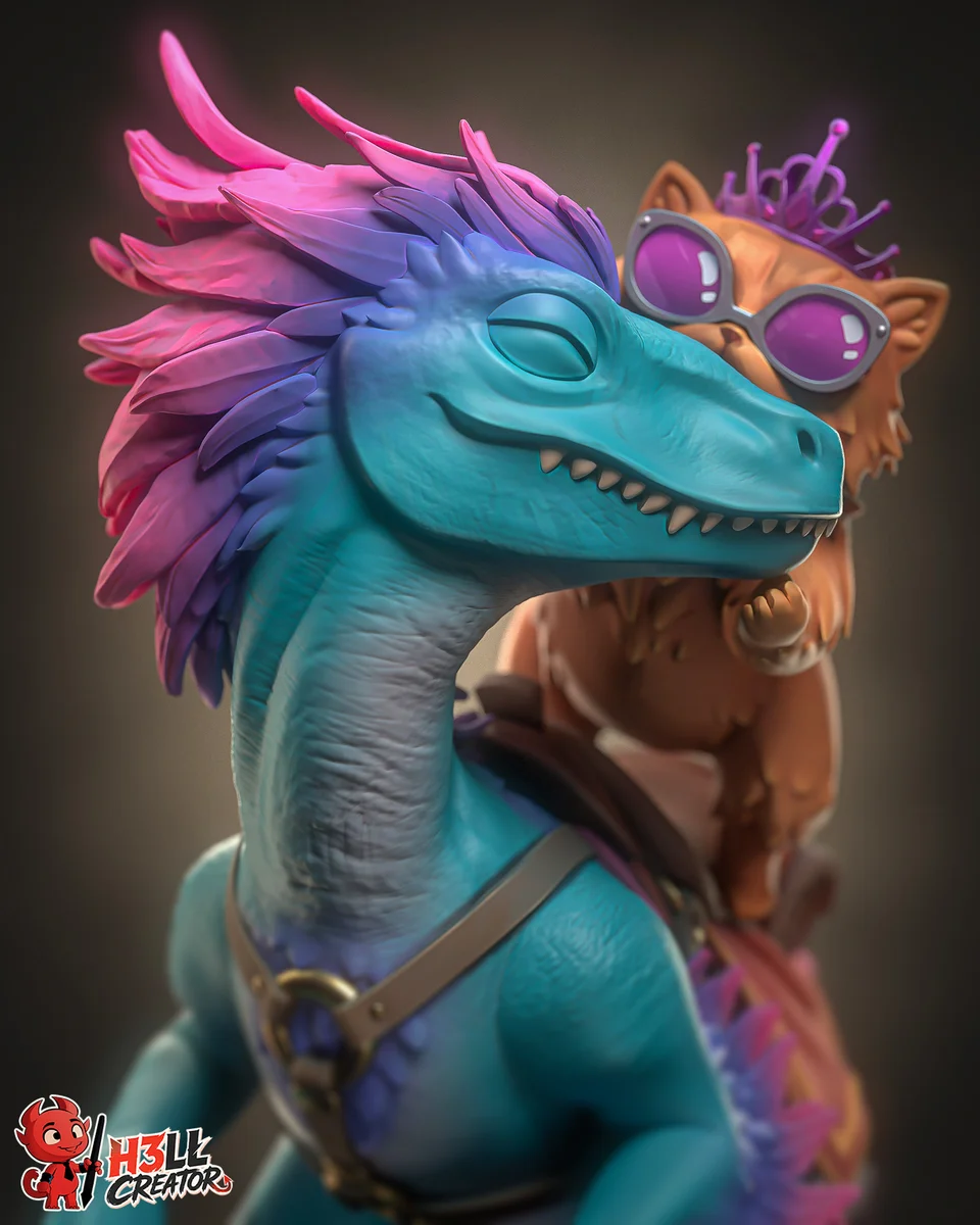 Mongo and Princess Donut | Fan Art | 3D Printed Resin Model Garage Kit | *Un-Painted* | H3LL Creator 5