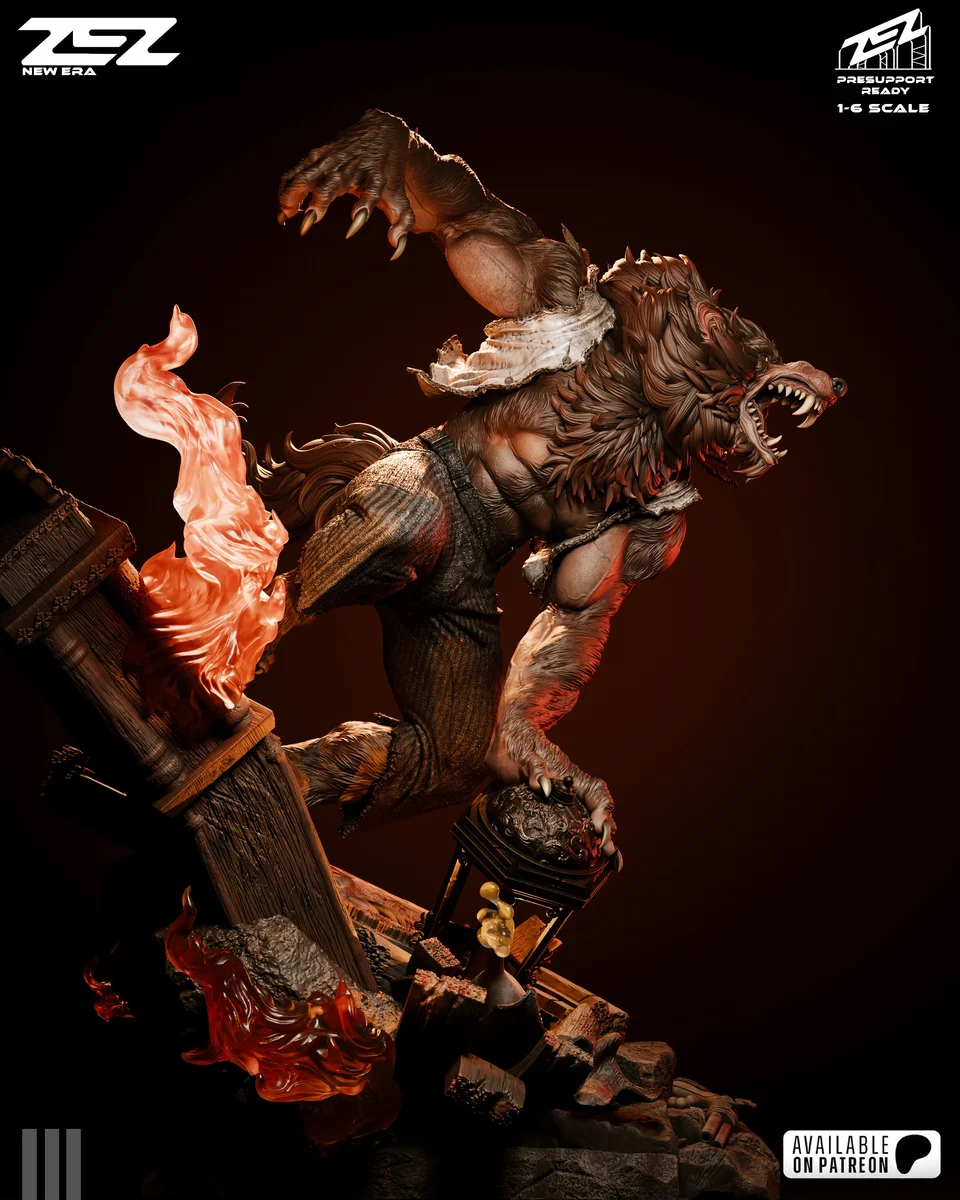 Werewolf | Fan Art | 3D Printed Resin Model Garage Kit | *Un-Painted* | ZEZ Studio 5