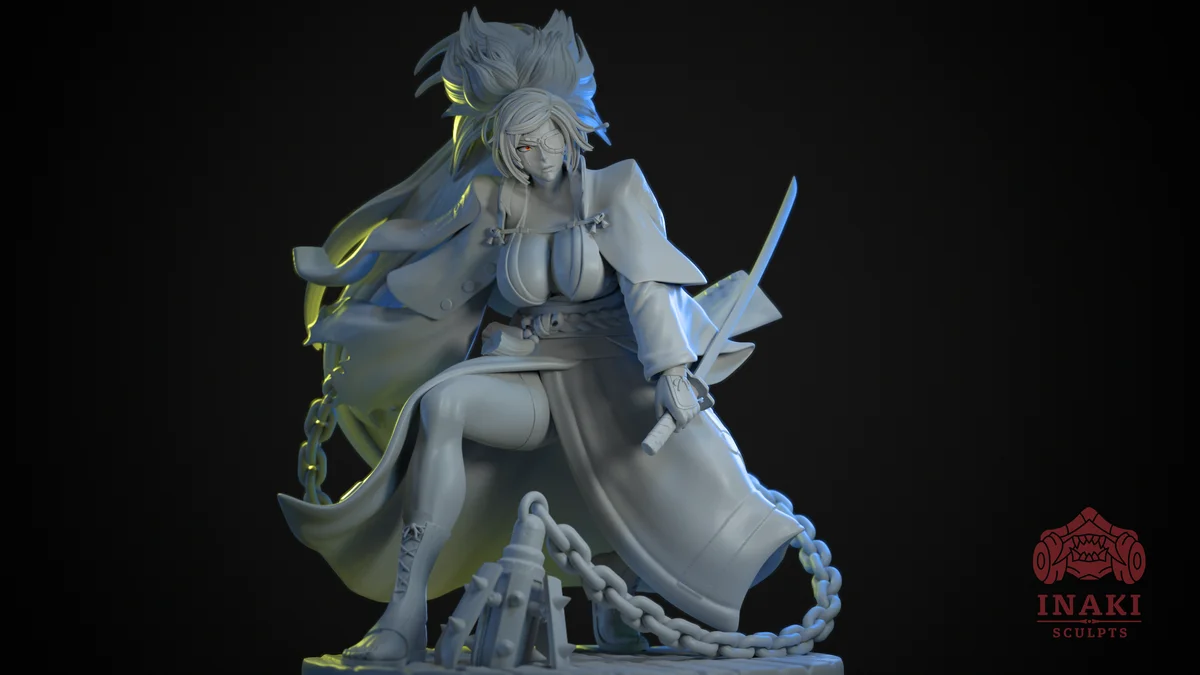 Baiken | Fan Art | 3D Printed Resin Model Garage Kit | *Un-Painted* | Inaki Sculpts 5
