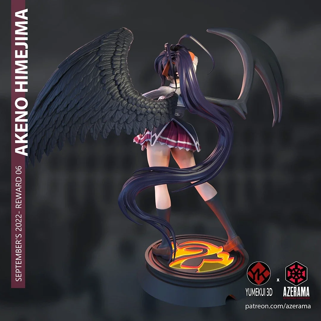 Akeno Himejima | Fan Art | 3D Printed Resin Model Garage Kit | *Un-Painted* | Azerama 3