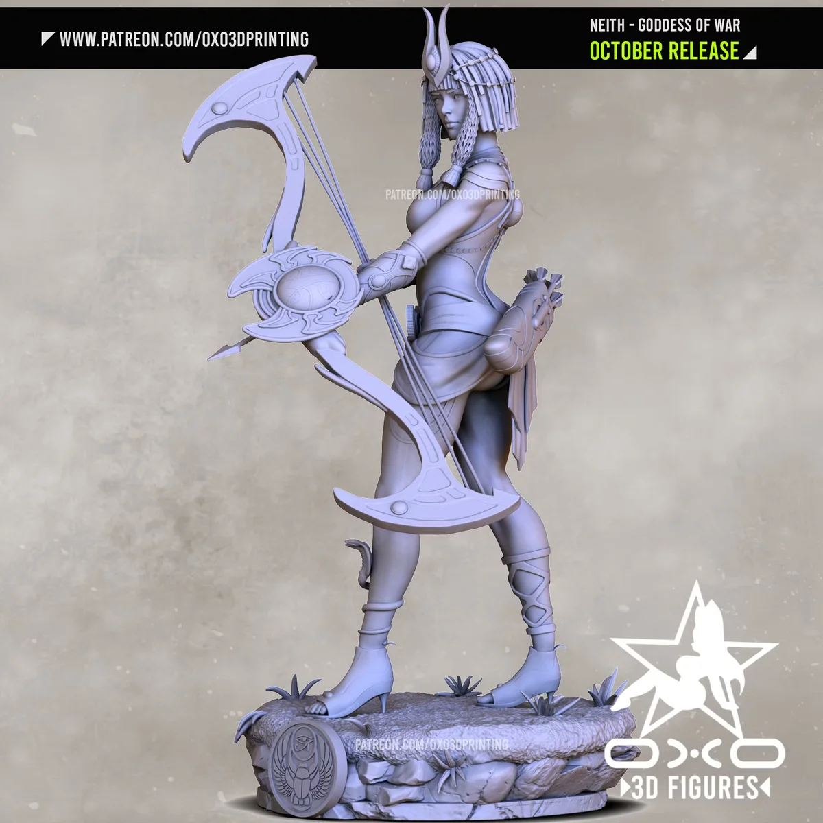 Neith | Fan Art | 3D Printed Resin Model Garage Kit | *Un-Painted* | OXO3D 6