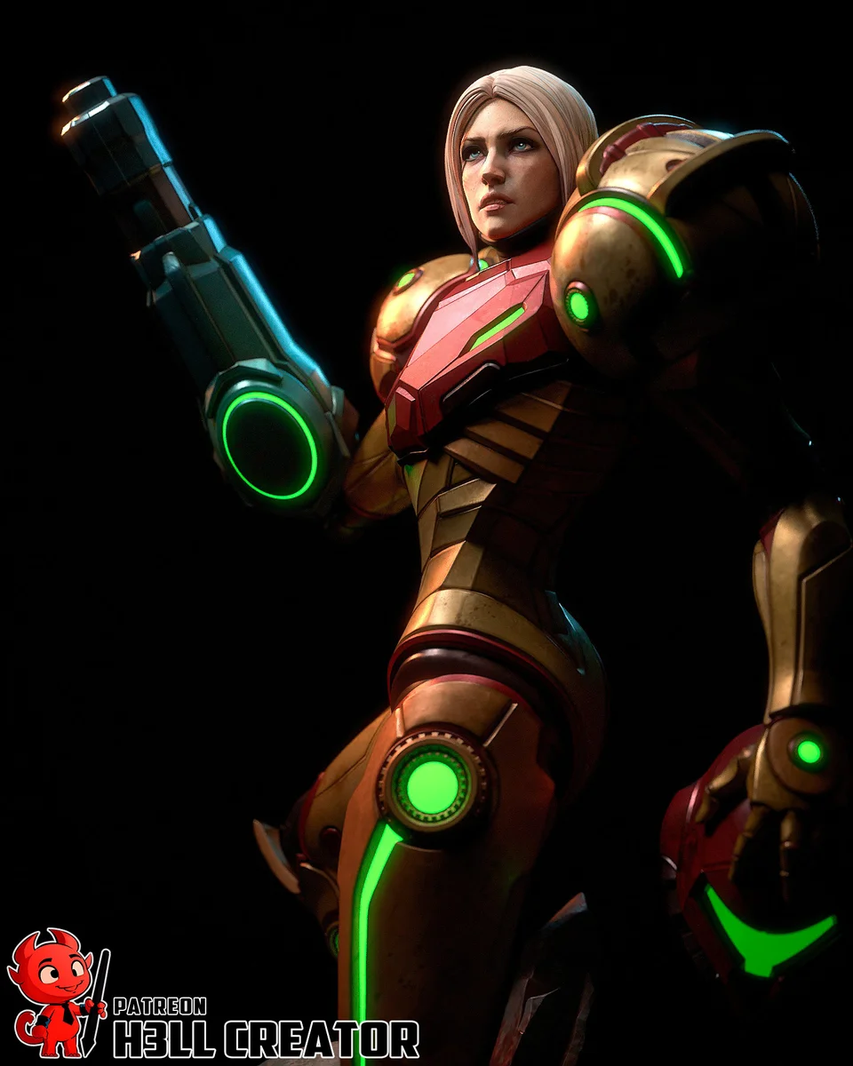 Samus Aran | Fan Art | 3D Printed Resin Model Garage Kit | *Un-Painted* | H3LL Creator 6