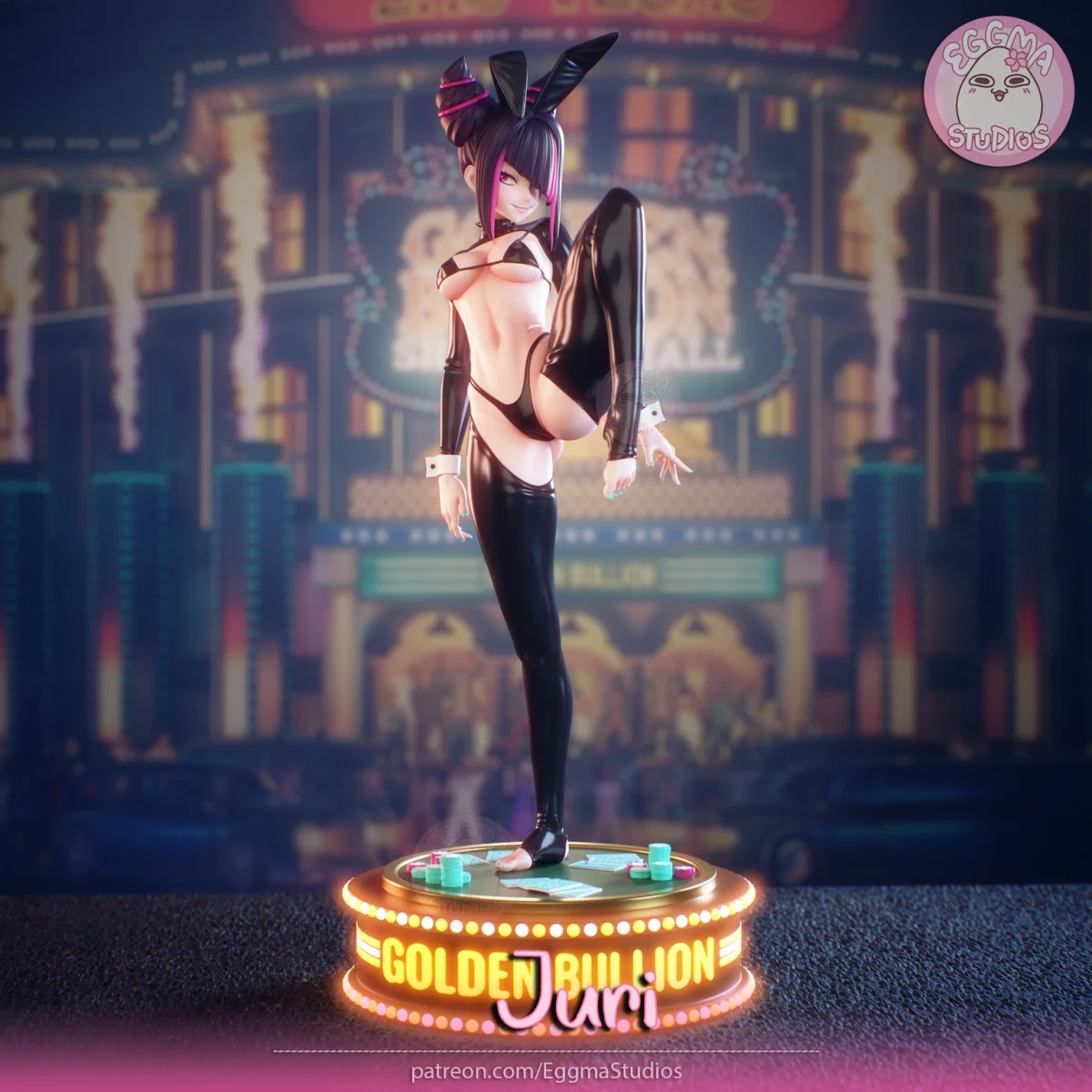 Juri | Fan Art | 3D Printed Resin Model Garage Kit | *Un-Painted* | EggmaStudios 3