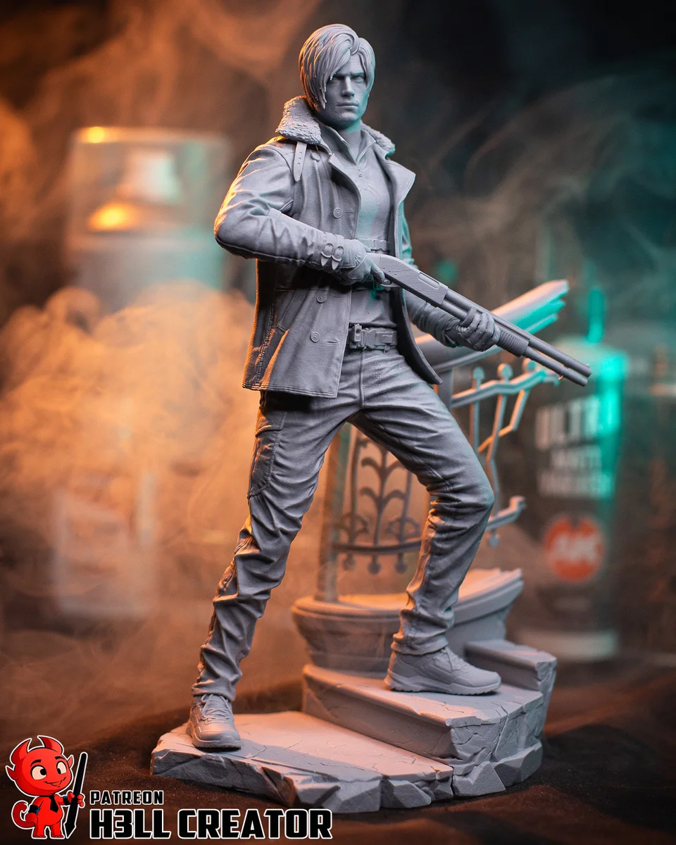Leon S. Kennedy | Fan Art | 3D Printed Resin Model Garage Kit | *Un-Painted* | H3LL Creator 9