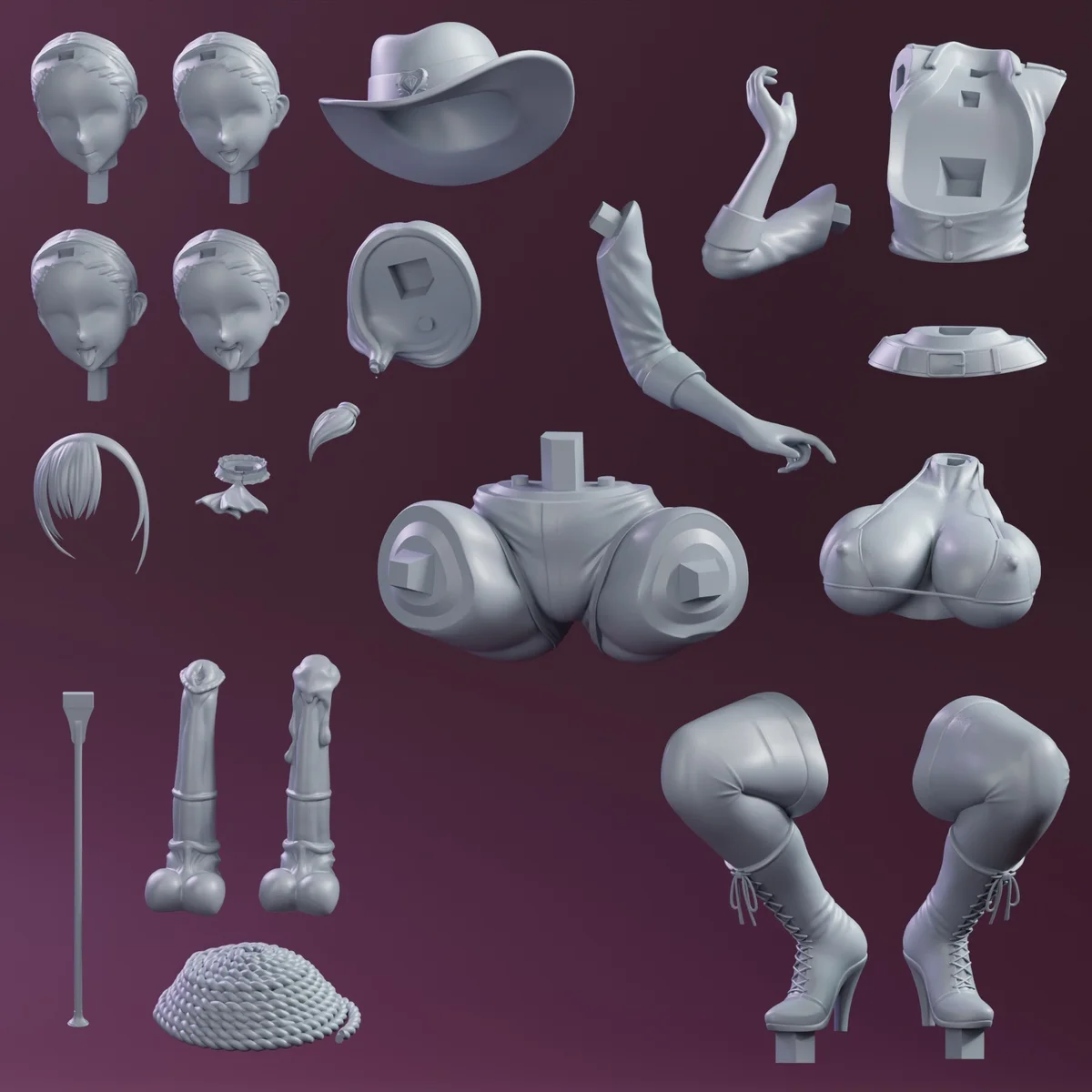 Cowgirl | Fan Art | 3D Printed Resin Model Garage Kit | *Un-Painted* | KiTNo 8