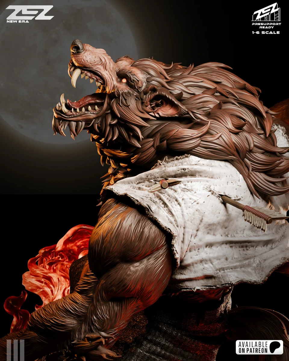 Werewolf | Fan Art | 3D Printed Resin Model Garage Kit | *Un-Painted* | ZEZ Studio 8