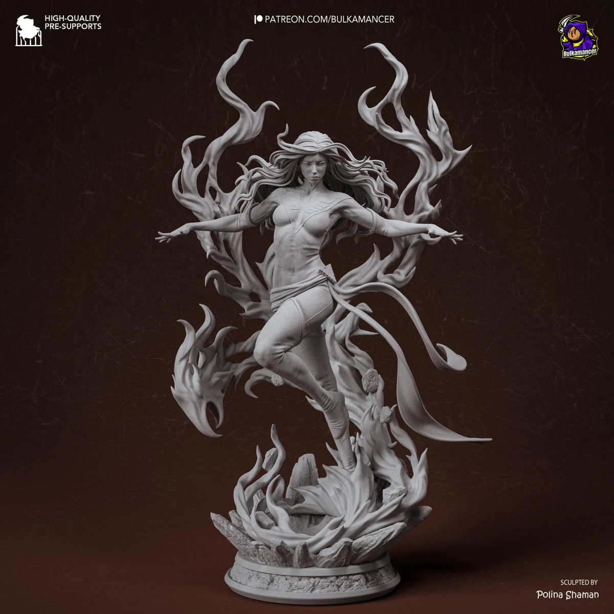 Dark Phoenix | Fan Art | 3D Printed Resin Model Garage Kit | *Un-Painted* | Bulkamancer 6