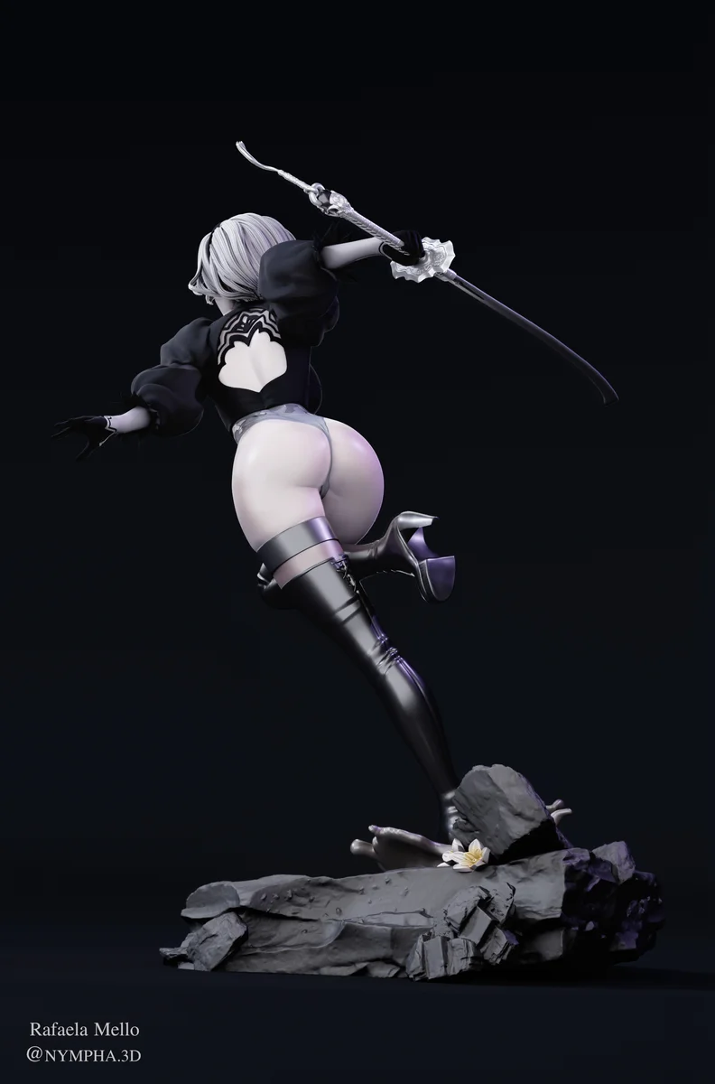 2B | Fan Art | 3D Printed Resin Model Garage Kit | *Un-Painted* | Nympha3D 4