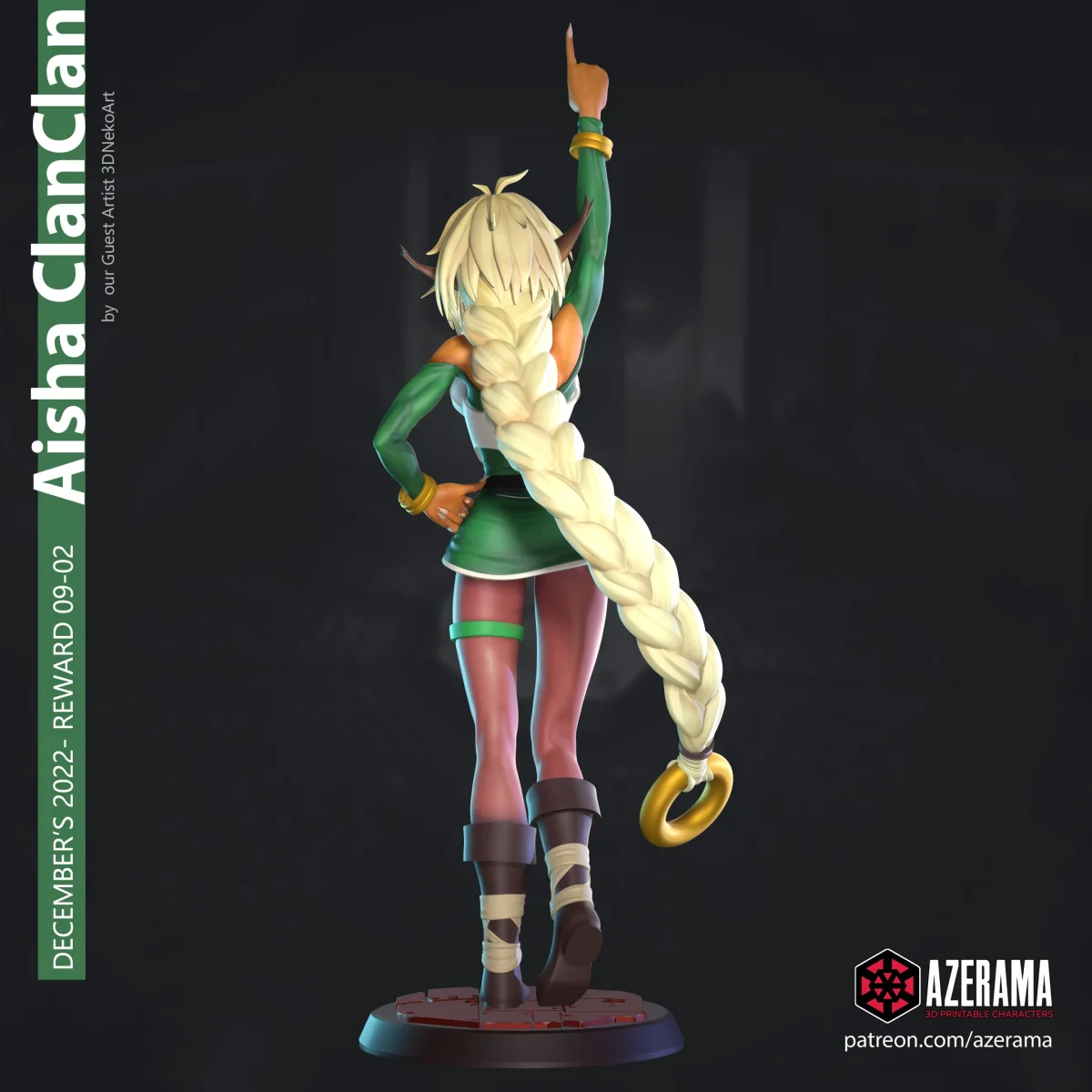 Aisha | Fan Art | 3D Printed Resin Model Garage Kit | *Un-Painted* | Azerama 2