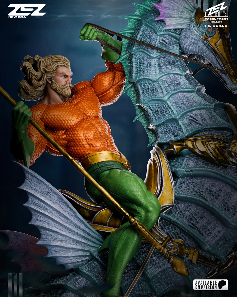 Aquaman | Fan Art | 3D Printed Resin Model Garage Kit | *Un-Painted* | ZEZ Studio 11