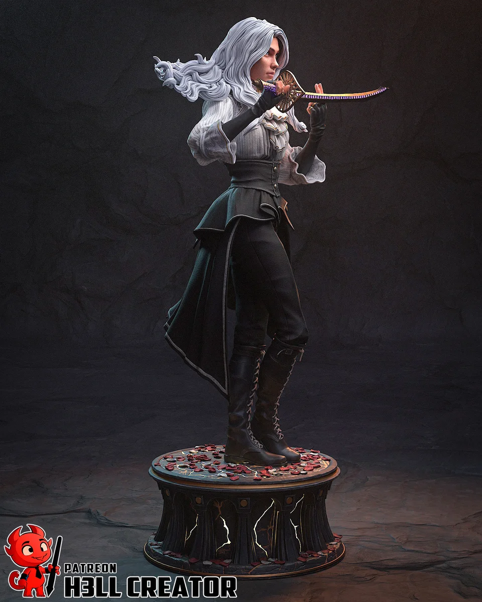 Maelle | Fan Art | 3D Printed Resin Model Garage Kit | *Un-Painted* | H3LL Creator 6