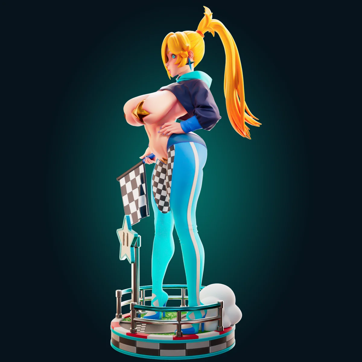 Racer Rosalina | Fan Art | 3D Printed Resin Model Garage Kit | *Un-Painted* | Officer Rhu 9