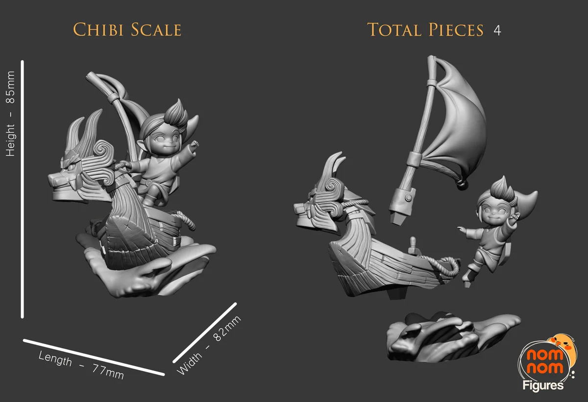 Chibi Wind Waker Link | Fan Art | 3D Printed Resin Model Garage Kit | *Un-Painted* | Nomnom 3
