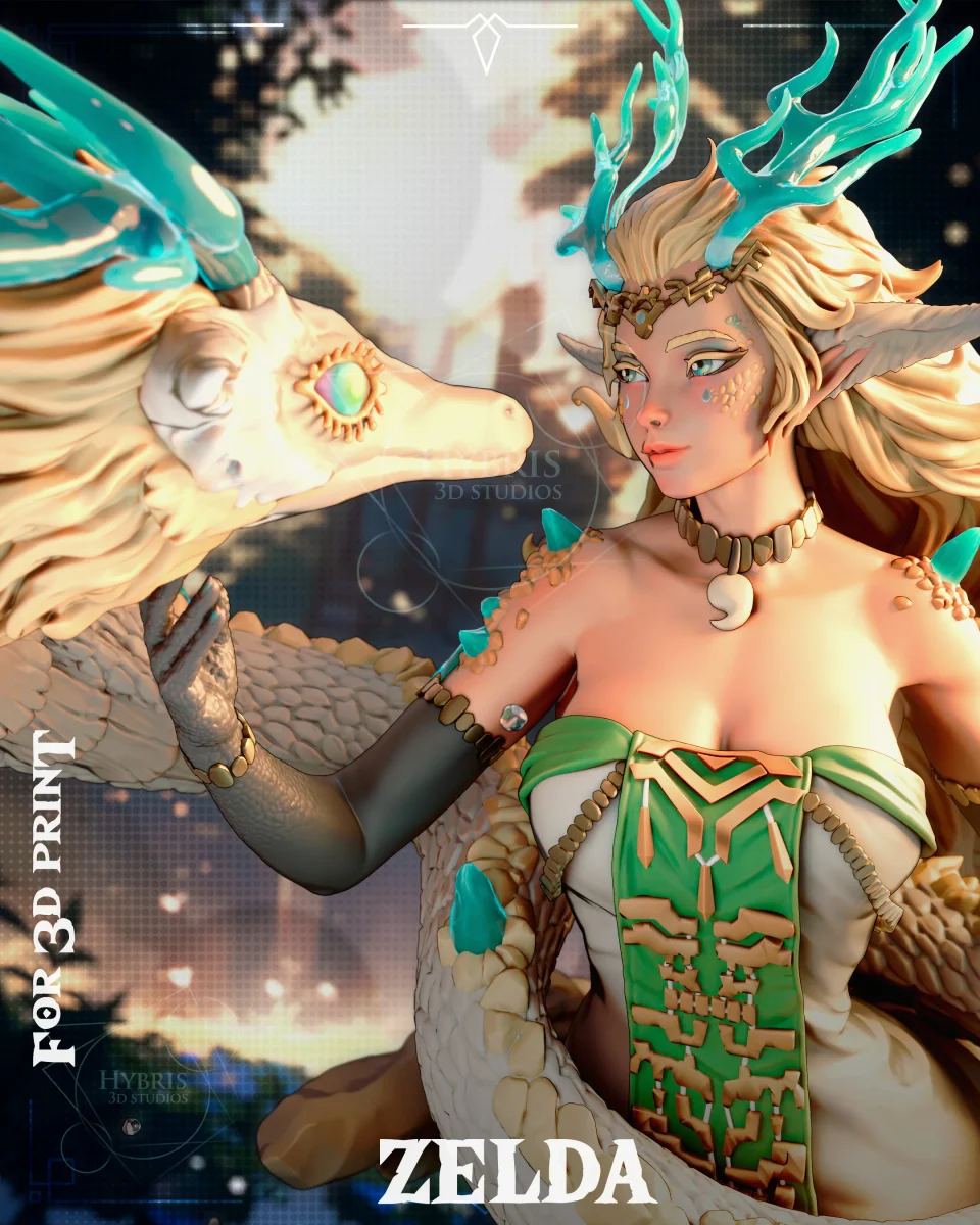 Dragon Zelda | Fan Art | 3D Printed Resin Model Garage Kit | *Un-Painted* | Hybris Studios