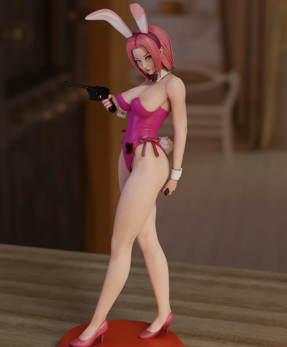 Kallen Bunny | Fan Art | 3D Printed Resin Model Garage Kit | *Un-Painted* | Momoji 4