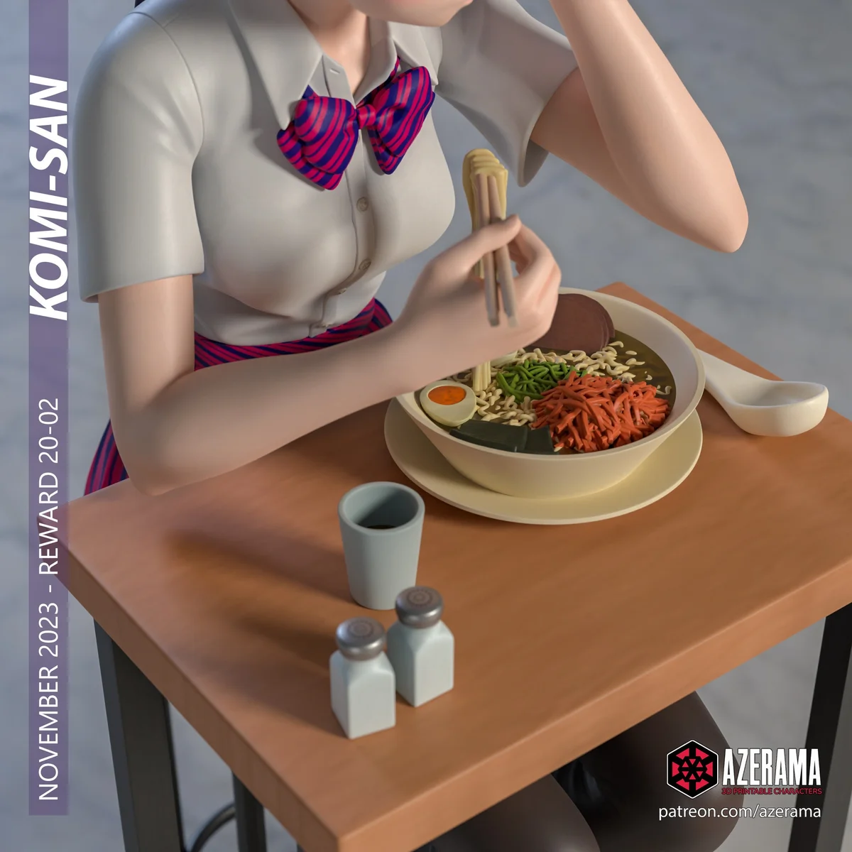 Komi | Fan Art | 3D Printed Resin Model Garage Kit | *Un-Painted* | Azerama 5