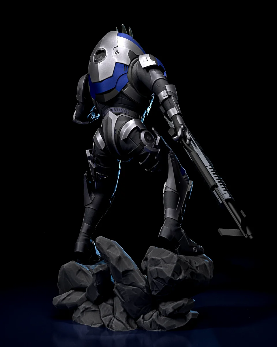 Garrus Vakarian | Fan Art | 3D Printed Resin Model Garage Kit | *Un-Painted* | H3LL Creator 3