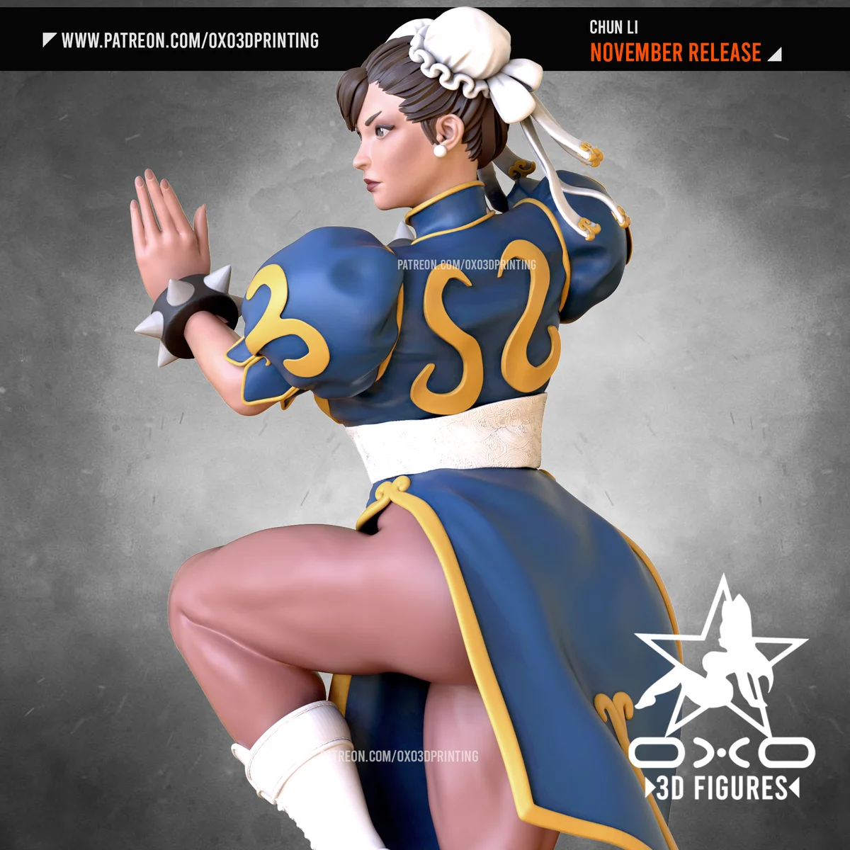 Chun Li | Fan Art | 3D Printed Resin Model Garage Kit | *Un-Painted* | OXO3D 3