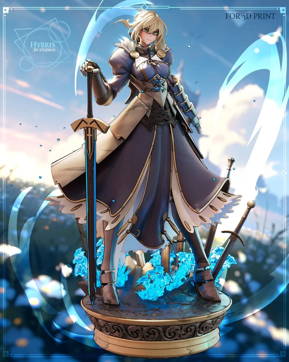 Saber Athoria Pendragon | Fan Art | 3D Printed Resin Model Garage Kit | *Un-Painted* | Hybris Studios 3