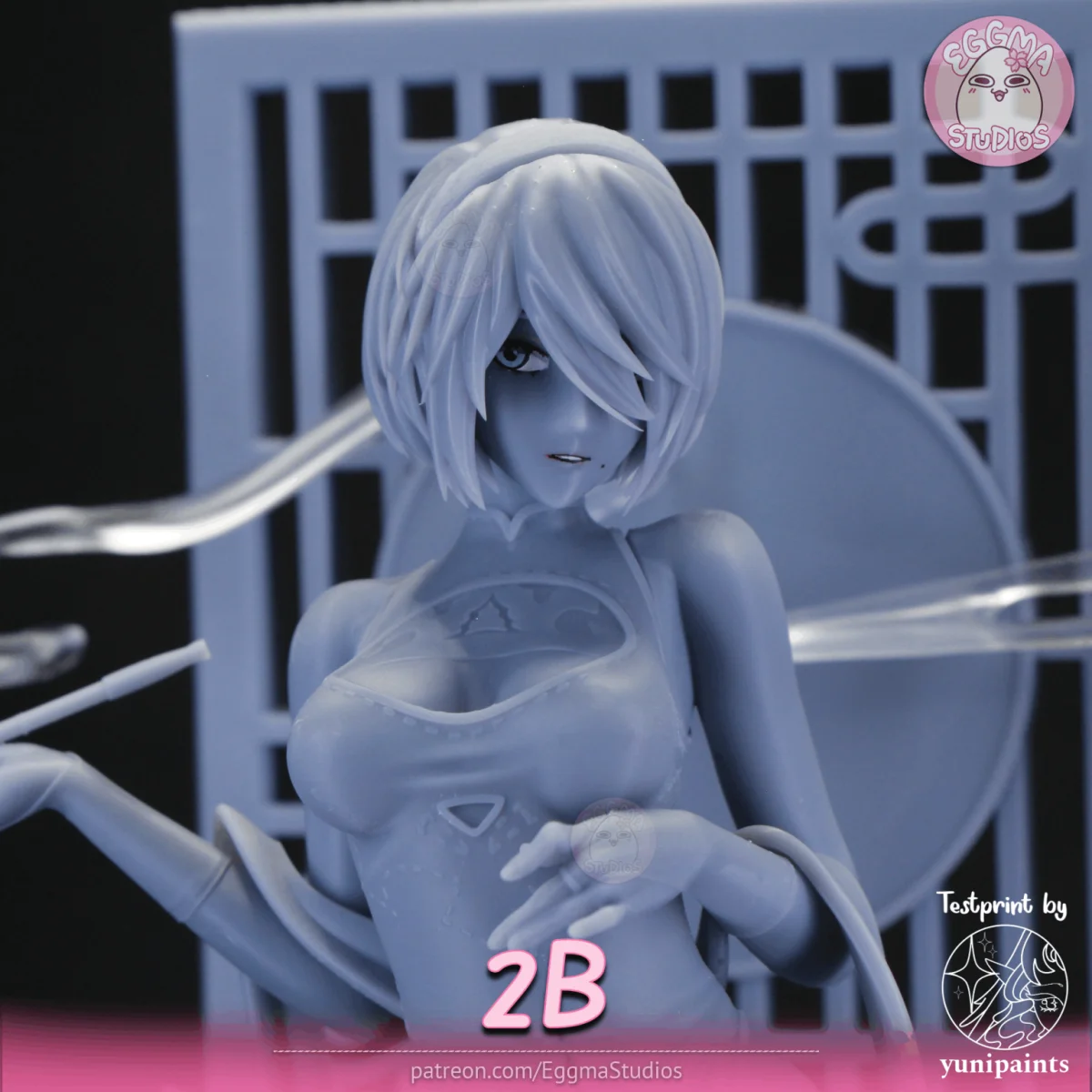 2B | Fan Art | 3D Printed Resin Model Garage Kit | *Un-Painted* | EggmaStudios 14