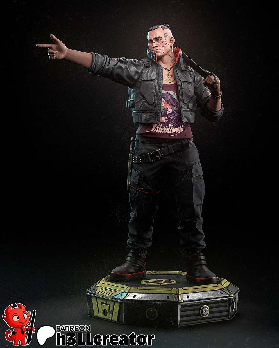 Jackie Welles | Fan Art | 3D Printed Resin Model Garage Kit | *Un-Painted* | H3LL Creator 3