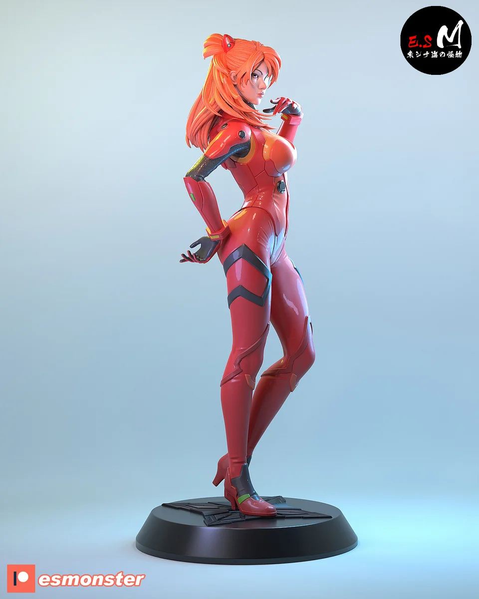 Asuka | Fan Art | 3D Printed Resin Model Garage Kit | *Un-Painted* | ES Monster 5