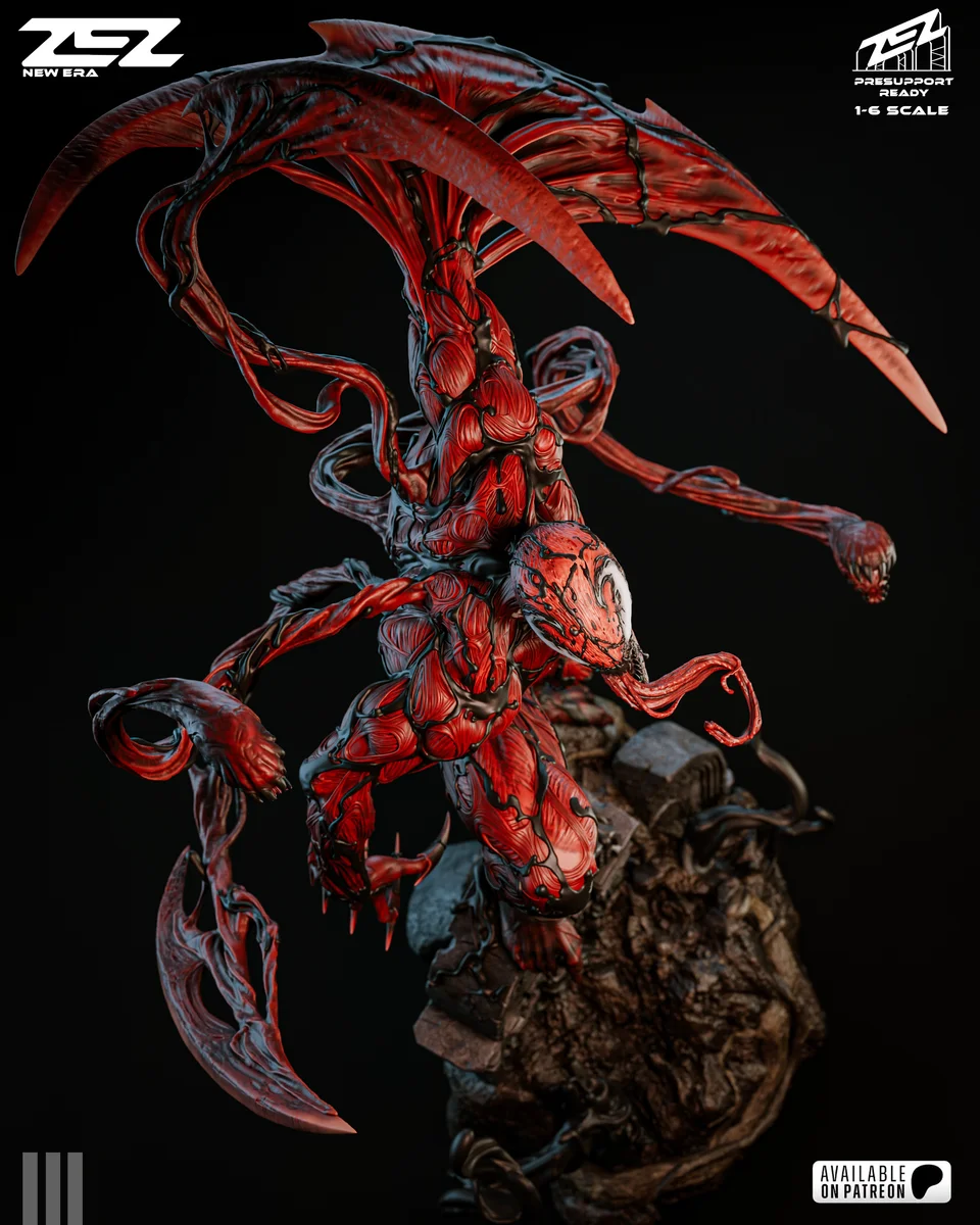 Carnage | Fan Art | 3D Printed Resin Model Garage Kit | *Un-Painted* | ZEZ Studio 15