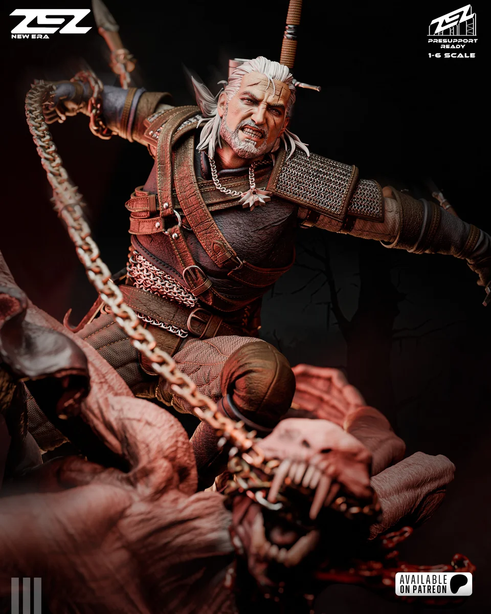 Geralt | Fan Art | 3D Printed Resin Model Garage Kit | *Un-Painted* | ZEZ Studio 5
