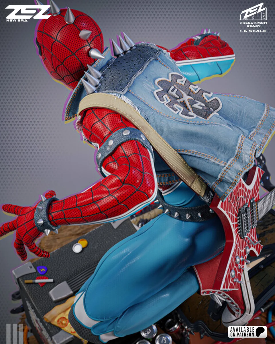 Spider-Punk | Fan Art | 3D Printed Resin Model Garage Kit | *Un-Painted* | ZEZ Studio 7